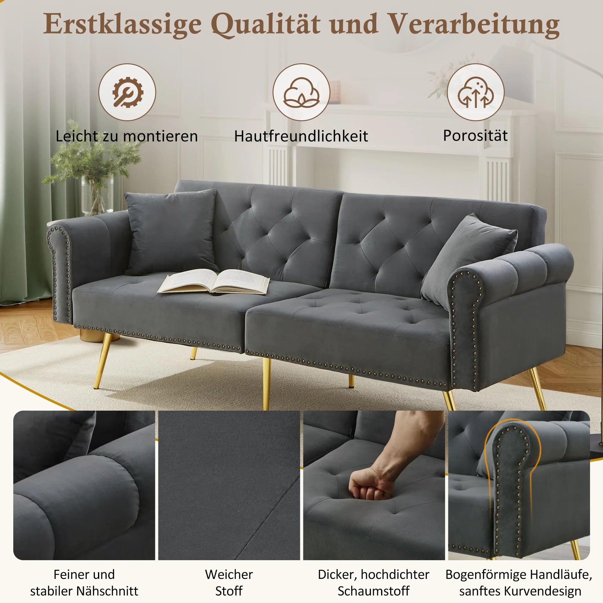 Modernes 2-Sitzer-Schlafsofa