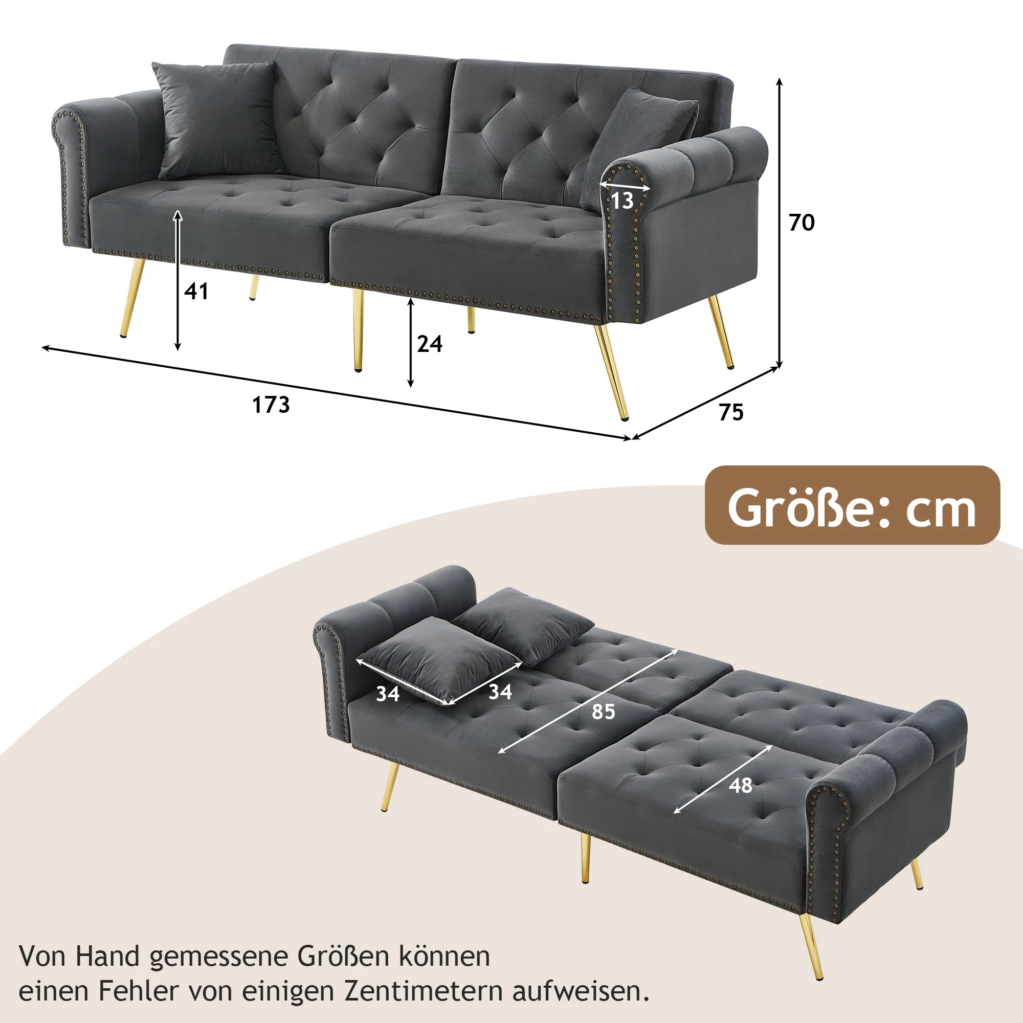 Modernes 2-Sitzer-Schlafsofa