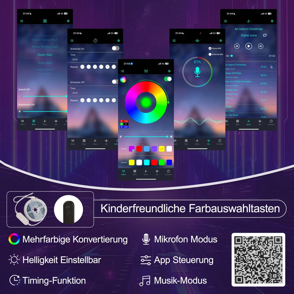 Glamorös säng i prinsessstil med PU-klädd 140x200cm - Fjärrstyrd LED-stämningsbelysning, krondesign, säng utan madrass