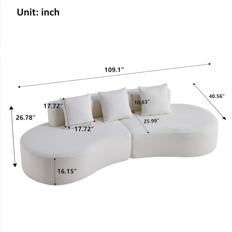 Curved Couch, Mid Century Modern Half Moon Sofa - MDS-S077-2